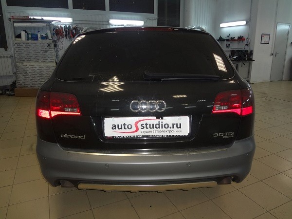 Установка омывателя камеры заднего вида на Audi Allroad