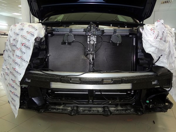 Установка защитной сетки радиатора на Toyota Highlander