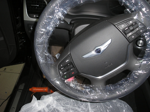 Установка защитной сетки радиатора на Hyundai Genesis